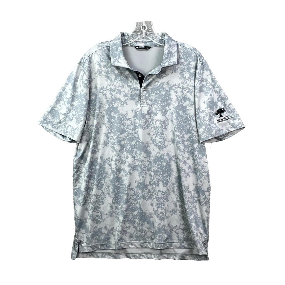 Levelwear‎ Whisper Polo Shirt Mens Large Gray Redlands Country Club Golf Tennis